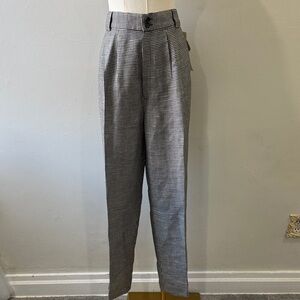 Vintage Giorgio Sant’Angelo “Collectible Gold” Houndstooth Linen Pleated Pants
